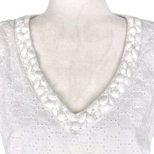 Charter Club beaded eyelet top
